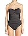 Lark & Ro Swimwear Women's Twist Bandeau One-Piece Swimsuit