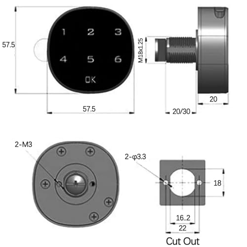 Serrure de salon numérique WT-M-1602 pour sécuriser vos buffets - 3