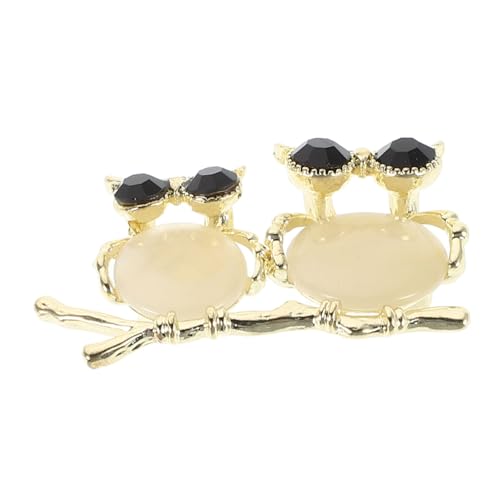 Broche hibou strass et or le raffinement d'un bijou retro