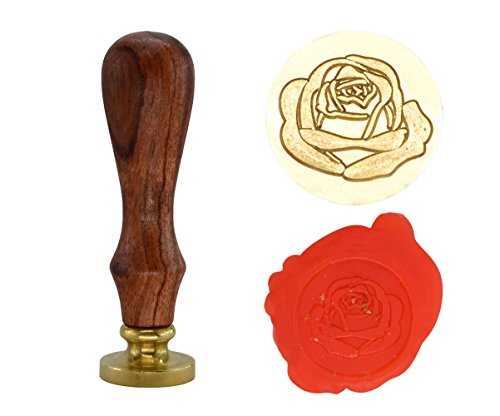 SYAYA Sello de cera sello retro sello de madera patrón "Rose"sello sello sello cera sello R0011 (rosa) Cover