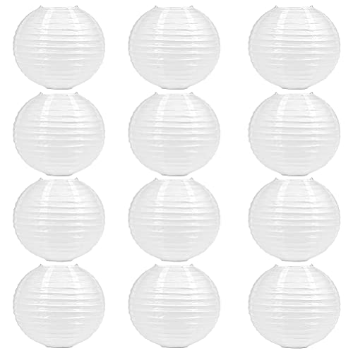 TIMESETL 提灯 紙ちょうちん 12個セット 無地 ランプシェード丸型 直径15cm お盆 お祭り パーティー イベント 装飾に 紙ちょうちん