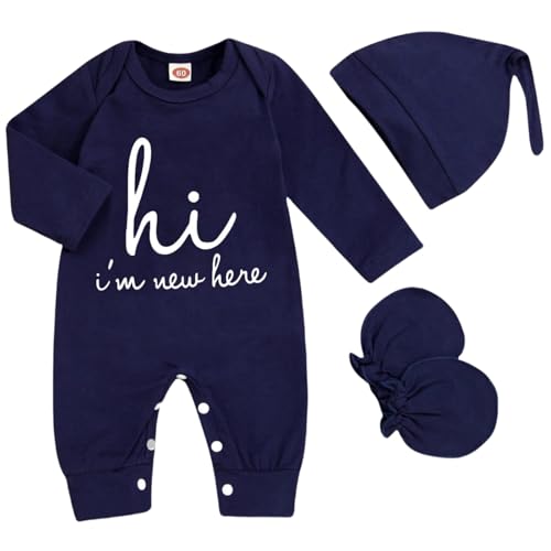 Image of Ohrwurm Newborn Baby Boy Romper One-piece Infant Coming Home Outfit Long Sleeve Romper Jumpsuits
