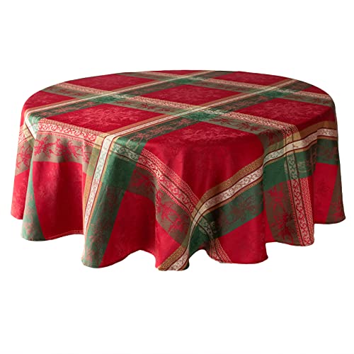 Benson Mills Heavyweight Yarn Dyed Jacquard Fabric Plaid Table Cloth, for Holiday Entertaining, Winter, and Christmas Tablecloth (Holiday Legacy, 70" Round) by Benson Mills - Image 6