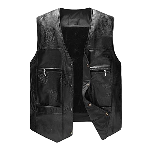 Gilet en cuir synthétique tendance vêtement homme grande taille décontracté
