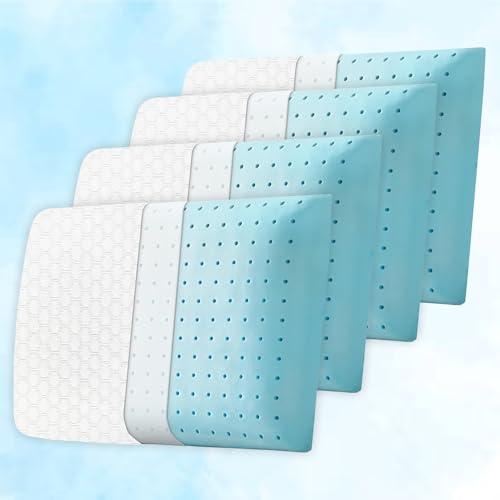 Image of AYKA Memory Foam Pillow for Neck & Shoulder Pain Relief Cooling Memory Foam | 2 Years Warranty |Neck Orthopedic for Pain Relief & Spinal Alignment Ergonomic Pillow (Set of 4)