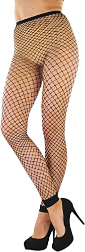 Image of ToBeInStyle Women's Single Floral Lace Fishnet Tights Footless & Stirrup Design