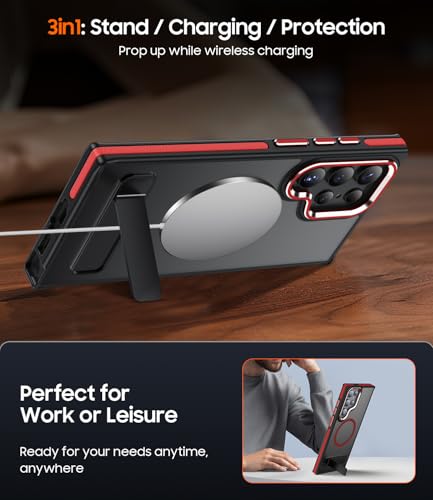 Samsung Galaxy S22 Ultra Magnetic Stand Case - Red