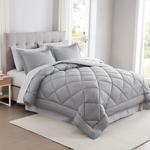 Modern Threads 7-Piece Reversible Comforter Set - Bedding Ensemble with