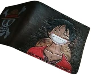 Anime Wallet, superhero Wallet, Skull, Hand-carved, Hand painted, Personalized wallet, Handmade wallet, Leather Carving Wallet, carving wallet, 3D Genuine Leather Wallet,