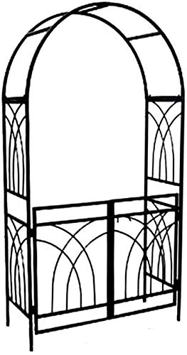 Arco de jardín de Metal con Puerta, Arco de Rosas con Puerta, decoración de Arco de Boda, pérgola de cenador para Plantas trepadoras, Soporte de Enrejado de Crecimiento, jardín al Aire Libre, Patio t