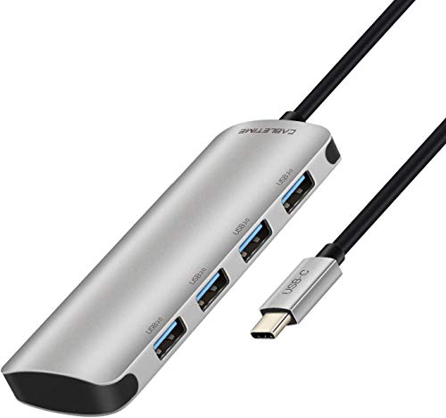 Image of Tobo Type C to 4 Port USB Port 3.0 Portable Data Hub Compatible with Mac-Book Pro USB Flash Drives and Other Type c Devices.