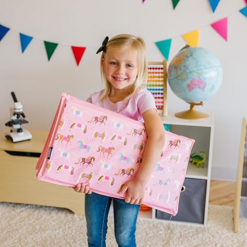 Image of Wildkin Kids Vinyl Nap Mat for Boys - Foldable Toddler Sleep Mat for Daycare, Preschool, Kindergarten & Travel, Durable & Easy to Clean, Ages 3-7, Machine Washable