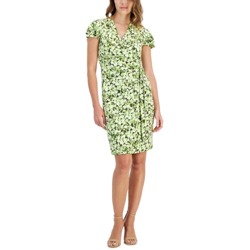 Image of Anne Klein Women's Flutter Sleeve Wrap Dress