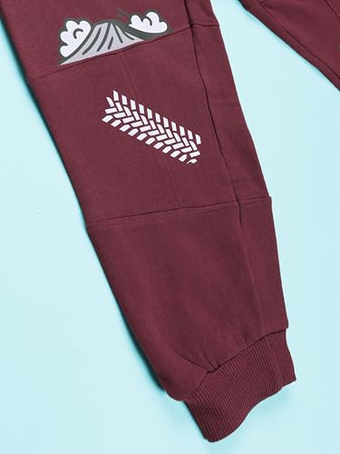 Image of KiddoPanti Boys Solid Fleece Cargo Track Pants | Cotton Poly Fleece Fabric | Ankle Length Jogger | 2 Cargo Pocket,1 Side Pocket | Elastic Waist & Drawcord | Jogger Track Pants