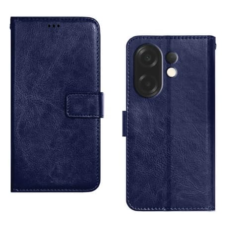Image of amazon basics Vivo X200T 5G Flip Cover | Card Pockets Wallet & Stand | Flip Cover for Vivo X200T 5G (Blue)