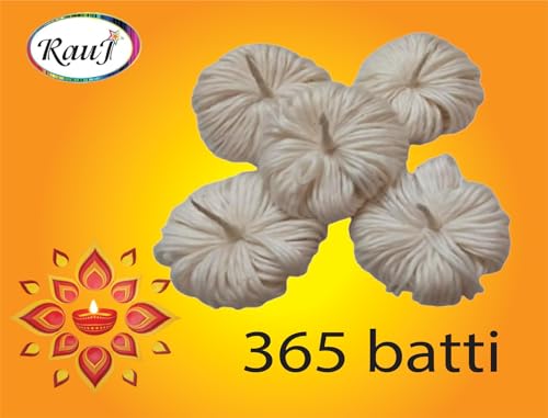 Image of 365 Phool Batti for Daily Pooja, Havan and Religious Rituals, Cotton vattulu for karthika masam, deepam Cotton thriri Wicks, bati for Daily Pooja, Premium bati, Pack of 6.