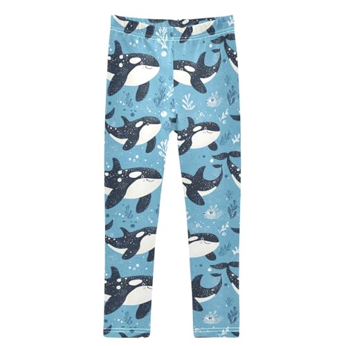 Boccsty Corals Whale Girls Leggings Kids Yoga Pants Dance Active Tights 4T
