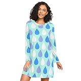 robe mi longue blanche Caractéristiques : chemise de nuit pour femme, col rond à manches longues, silhouette trapèze, longueur genou, coupe ample offrant suffisamment d'espace pour le mouvement, adaptée à la grande majorité des types de corps des femmes. Utilise des motifs imprimés pleine page pour ajouter du plaisir et de la joie à vous.