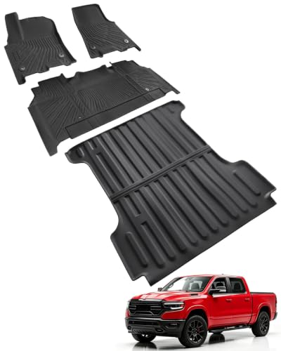 Car Floor Mats for Dodge Ram 1500 Crew Cab 2025 2026, 4PCS Carpet Liners