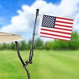 SANXIACAR Golf Cart Flag Holder with American Flag Pole Mount Kit Fit EZGO TXT RXV Club Car Precedent Tempo Onward DS Yamaha Boat Heavy Duty Flag Pole Bracket Set (Flag 12 * 18 Inch)