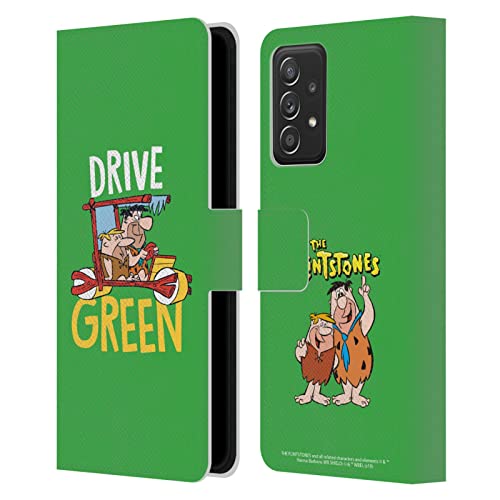 Étui portefeuille en cuir Galaxy A52 Flintstones