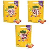 Jelly Tots Vegan Friendly Fruit Flavoured Sweets, 150g Sharing Bags, Pack of 3, with Apple, Blackcurrant, Strawberry, Orange, Lemon and Lime Flavours, No Artificial Additives