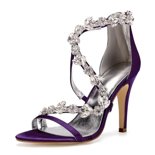 High Heel Wedding Shoes for Bride Open Toe Rhinestones Bridal Heeled Sandals Wedding High Heels product thumbnail 13