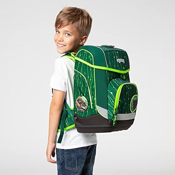 ergobag Cubo Unisex barnryggsäck, Rambazam björn, grön, en storlek, Rambazambjörn - grön, taille unique, Skolväska set