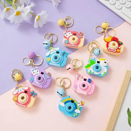Image of Toy Imagine Cute Cartoon Projection Camera Keychain Mini 2-in-1 Projector Toy with Image Slide Show Cartoon Design Keyring for Kids Assorted Design (Pack of 8)
