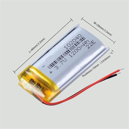 Batería 102040 3.7V 1200mAh LiPo recargable con clavija 1.25 2P 4