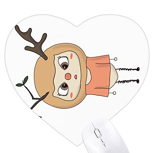Tapis de souris coeur motif cerf marron une idée cadeau originale et utile