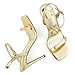 GENSHUO Women's Square Toe Strappy Stiletto Heels,4 Inch Open Toe Heel Sandals Ankle Strap Buckle Sexy High Heeled Prom Party Wedding Daily Wear Dress Shoes Gold Size 7