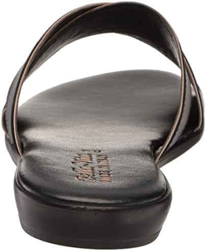 Bella Vita Made in Italy Women's Tab-Italy Flat Sandal, Black Leather, 9 | Image 2