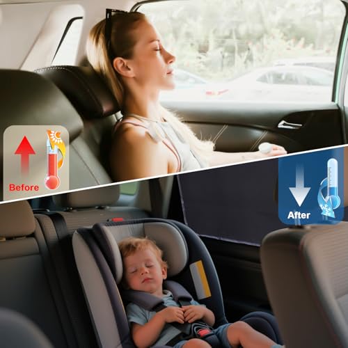 Tevlaphee Samochodowa ochrona przeciwsłoneczna dla dzieci, magnetyczna ochrona przed słońcem, ochrona przed promieniowaniem UV, odblaskowa ochrona przed wysoką temperaturą, dla dzieci i dorosłych i