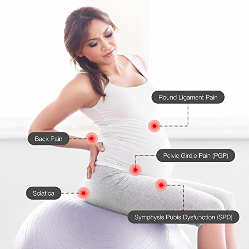 Foto von BABYGO Gymnastikball Schwangerschaft Sitzball Büro Schwangere Yoga Pezziball | inklusive Schwangerschaftsbuch zur Geburt & Fitness | Anti-Burst 1000 kg Pezzi Ball 65 cm Lavendel