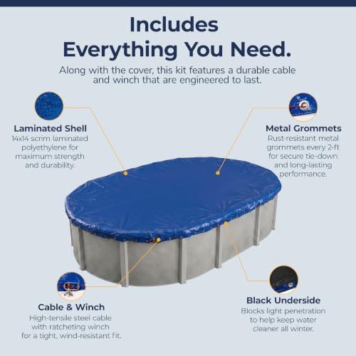 Blue Wave Arctic Armor 18x40-ft Oval Above Ground Pool Winter Cover, Blue by Blue Wave - Image 4