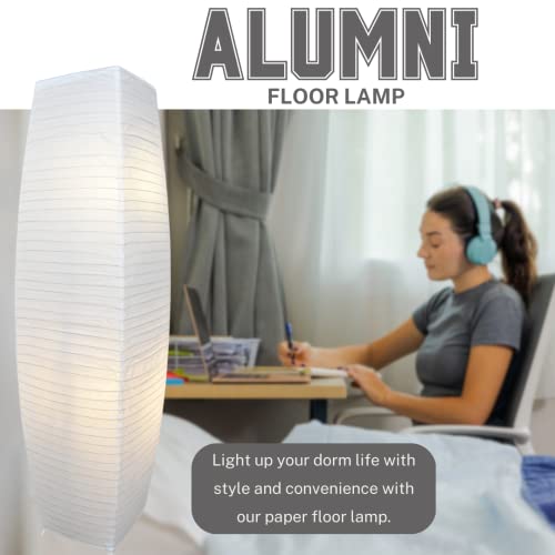 Alumni Paper Floor Lamps (Set Of 2)- Japanese Inspired Stylish Standing Lights With Chrome Base And Elegant White Paper Shade, On/Off Foot Switch Paper Lantern Lamp With Rice Paper Lamp Shade 2-Pack #TOP5
