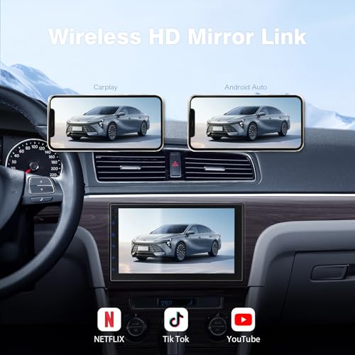 Haudio 7 Inch Double Din Car Stereo with Wireless Apple CarPlay & Android Auto, Touchscreen Android Radio, Bluetooth Car Audio Receiver (No reversing Camera) by Haudio - Image 5