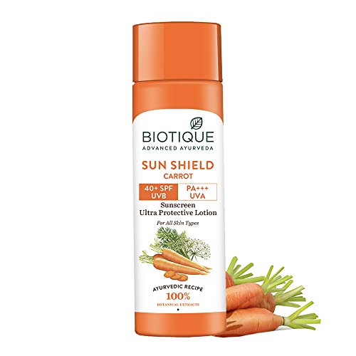 Crème solaire SPF 40 UVA UVB à la carotte bio pour tout type de peau