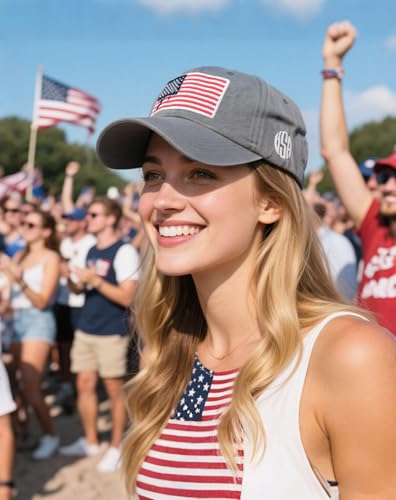 Image of 2-Pack USA Flag Hats for Men Baseball American Flag Hats for Men USA Cap USA Tactical Washed for Women