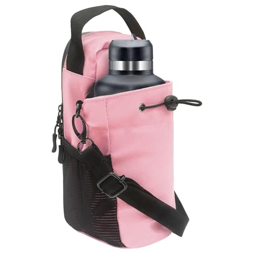 seektik Magnetic Gym Bag for Men & Women Water Bottle Holder with Magnets Small Gym Accessories Crossbody Bag with Shoulder Strap & Phone Pocket for Travel Walking Workout Sports Fitness Lover - Pink