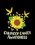  Cute Ribbons Birds And Flower Childhood Cancer Awareness Product Notebook: Print Notebook Blank