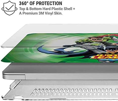 Skinit Case + Skin Compatible with MacBook Air 13in (2020) - Officially Licensed Warner Bros Justice League Team Power Up Green Design