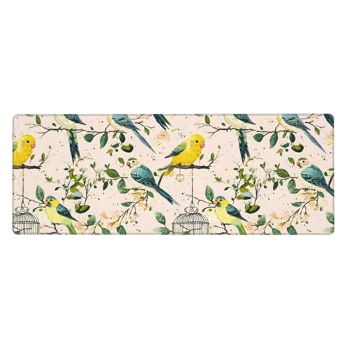 Tapis de souris pour clavier PC grand format tapis de bureau caoutchouc motif oiseau