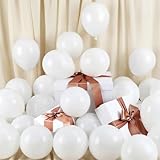 RUBFAC 120pcs Balloons for Birthday Baby Shower Graduation Anniversary Wedding Party Supplies Garland Arch Decoration,5 Inches,White