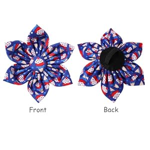 Lionet Paws Design Dogs Collar Cute Flower 4th of July Dog Collars for Girl Female Medium Large Dogs with Sundae L