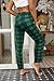 Ekouaer Womens Pajama Pants Plaid Lounge Pants Soft Drawstring Pj Bottoms with Pockets Black and Green Plaid Large