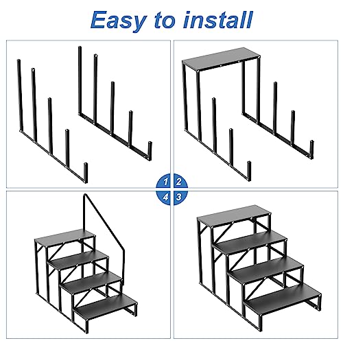 4 Step Stairs 5Th Wheel Stair Hot Tub Steps Outdoor Rv Step Ladder Support Economy Stair Riser Quick Eases Boarding #TOP4