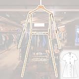Verstellbarer Rock Mannequin Kleiderbügel für Damenbekleidung – Ganzkörper-Holzkleid-Form mit Bundgelenk, platzsparendes Design für Hochzeitskleid-Displays (38 cm)