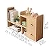 GMWXJKKL Desktop Bookshelf Stretchable Desktop Organizer, Rotate 90 Degrees Wooden Freestanding Bookshelf, with 2 Drawers(Expandable 63)